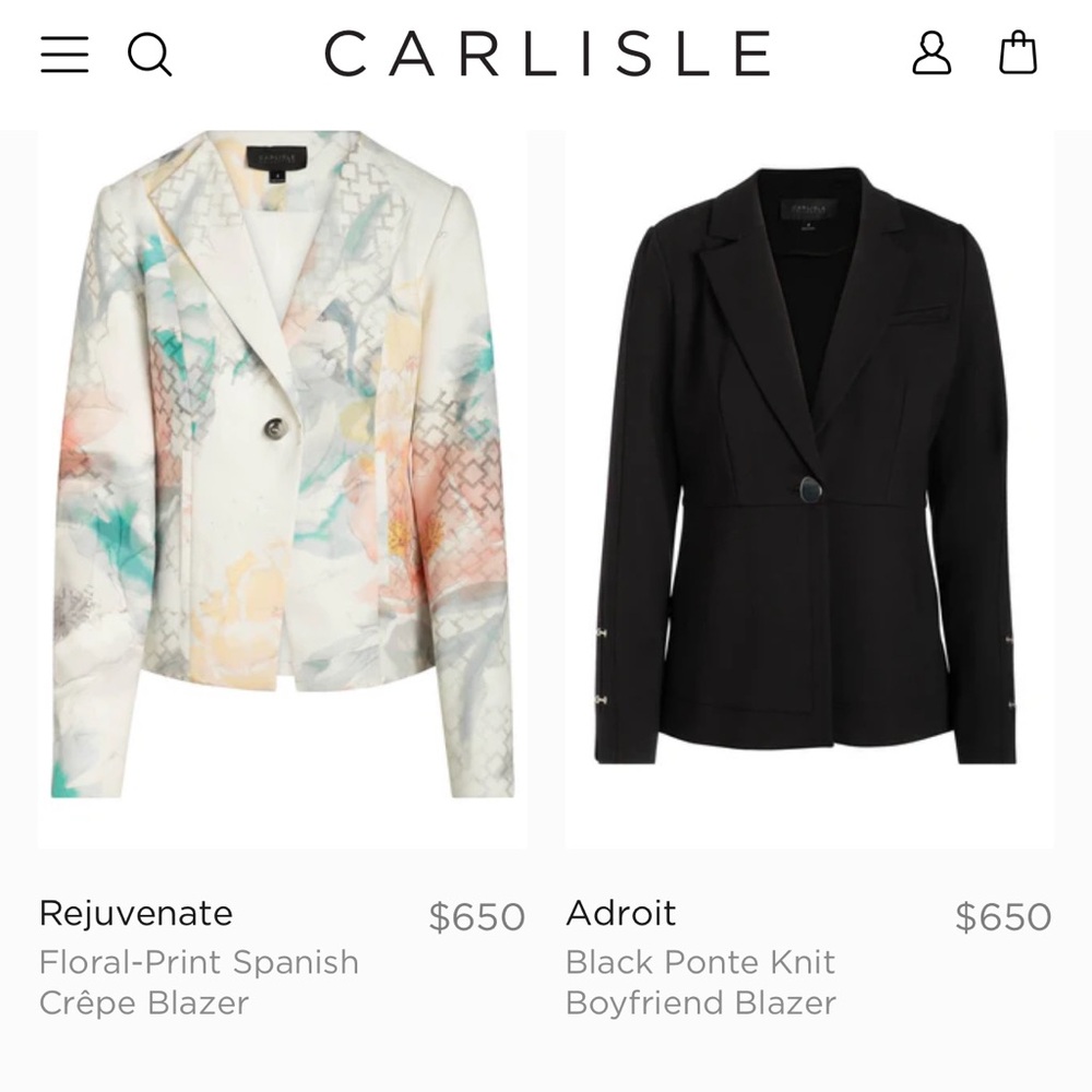CARLISLE COLLECTION Designer Black Blazer. Leather Flowers! Embroidered. Size 4 - Picture 12 of 16